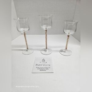 PartyLite Amber Votive Holder Set